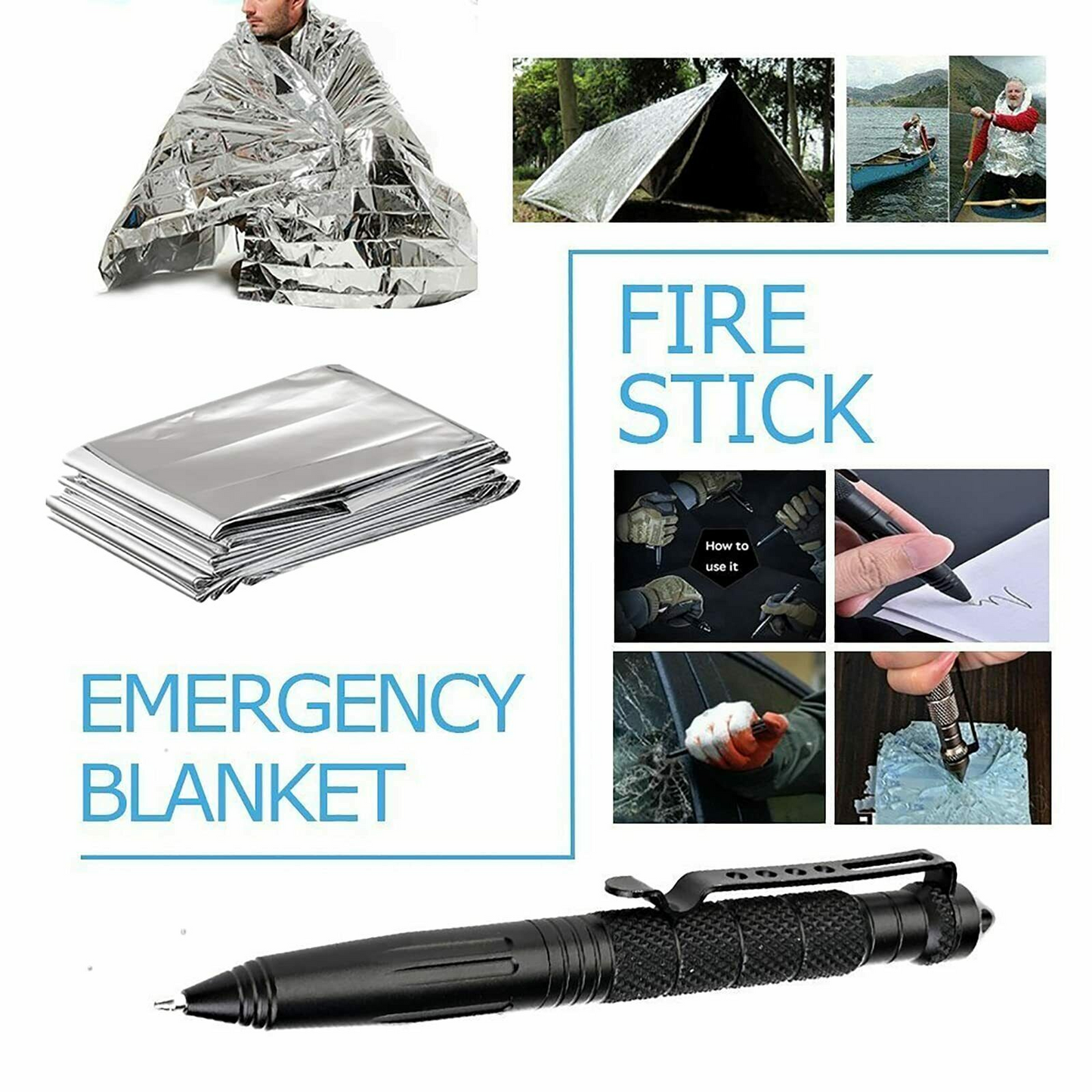 14-In-1 Outdoor Camp Kit Camping Hiking Tactical Gear Case Set Box