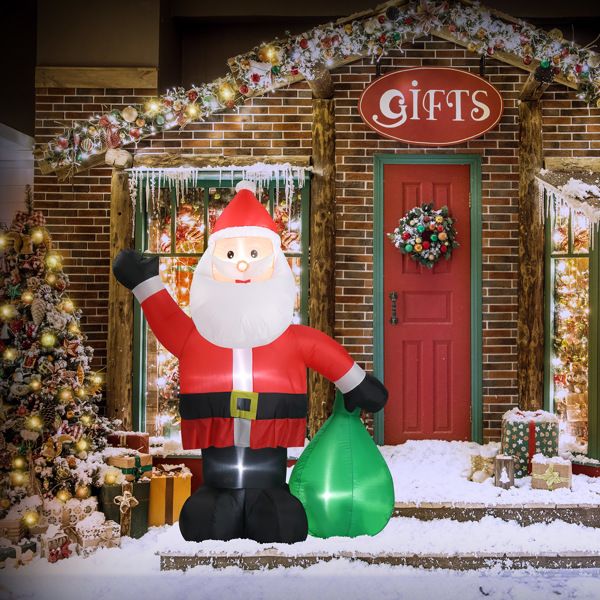 6 FT Lighted Christmas Inflatable Decoration, Inflatable Santa Claus with Large Gift Bag, Funny Blow Up Yard Decorations with Built-in LED Lights for Holiday Party Front Yard Lawn Garden Decor