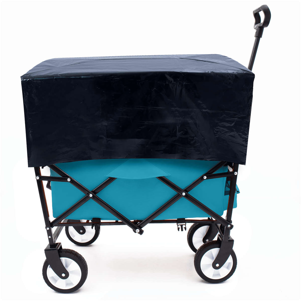 Minimeetall Multi-use Bag,Collapsible Foldable Wagon Cart Beach Wagon Heavy Duty Utility Cart Utility Wagon Grocery Cart for for Camping 3pcs plastic Liner bag /Cover , Cyan