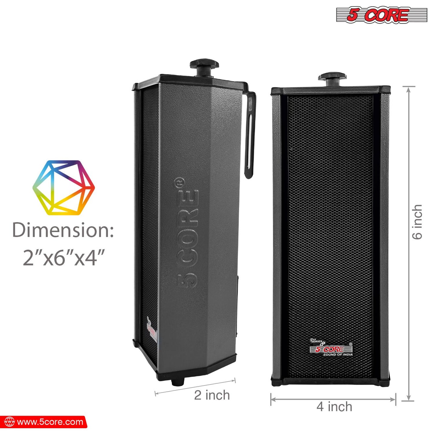 5 CORE Outdoor Speakers Pair Stereo in Wall Speaker 100W Peak Passive Mount Wired Waterproof Patio House Garage Indoor Exterior Audio System Bocinas para Casa - 15TG 2PCS
