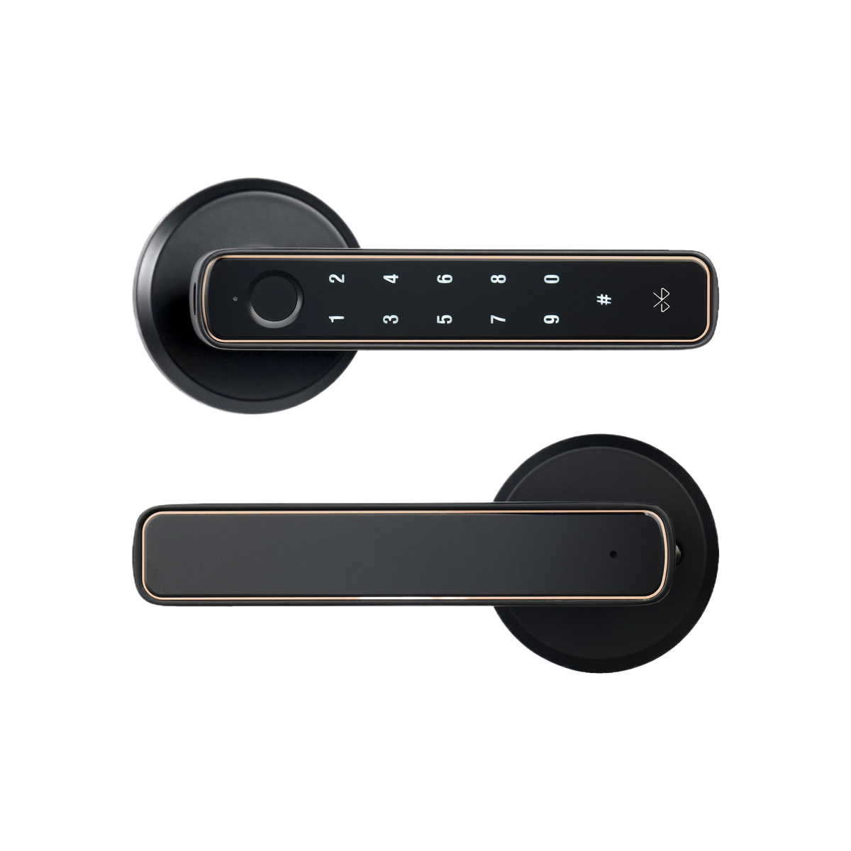 Tuya Fingerprint Door Lock with Lock Smart Fingerprint Door Handle with App Control and Key Biometric Door Lock, Fingerprint Door Lock for Bedroom, Front Door, Home, Apartment, Office and Garage Black