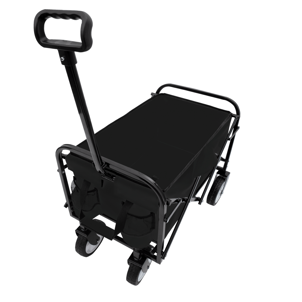 Collapsible Foldable Wagon Cart Beach Wagon Heavy Duty Utility Cart Utility Wagon Grocery Cart for for Camping Shopping Sports Gardeing Fishing Supports 225lbs ,All-Terrain Wheels black