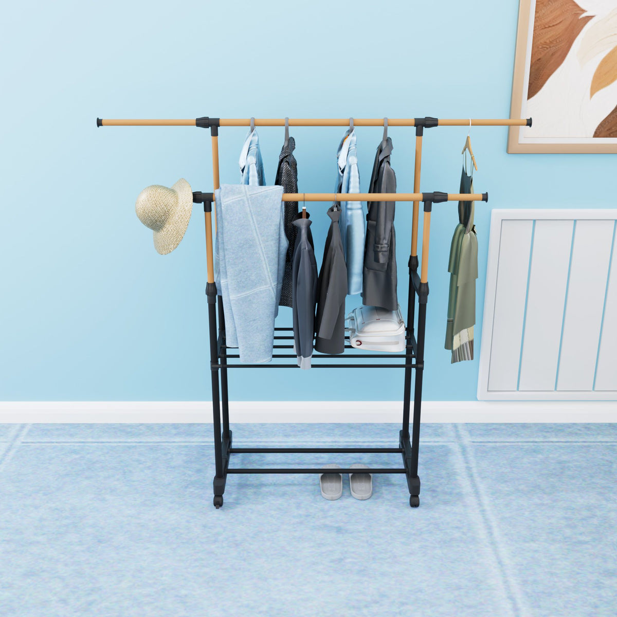 1pc, Tall Freestanding Towel Racks for Bathroom, Towel Holder Stand for Bathroom, Blanket Ladder Drying and Display Rack, Floor drying rack