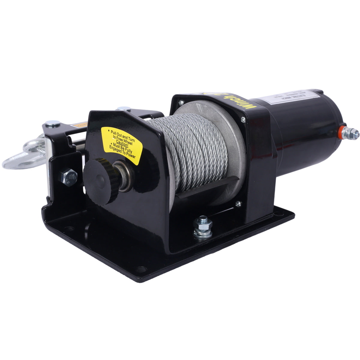 2000lb 12V ATV/UTV Electric Winch, Off-Road Waterproof Steel Cable Winch for ATV UTV Towing Trailer Winch