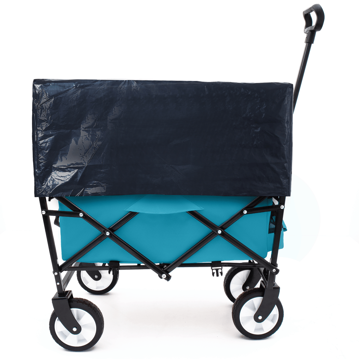Minimeetall Multi-use Bag,Collapsible Foldable Wagon Cart Beach Wagon Heavy Duty Utility Cart Utility Wagon Grocery Cart for for Camping 3pcs plastic Liner bag /Cover , Cyan