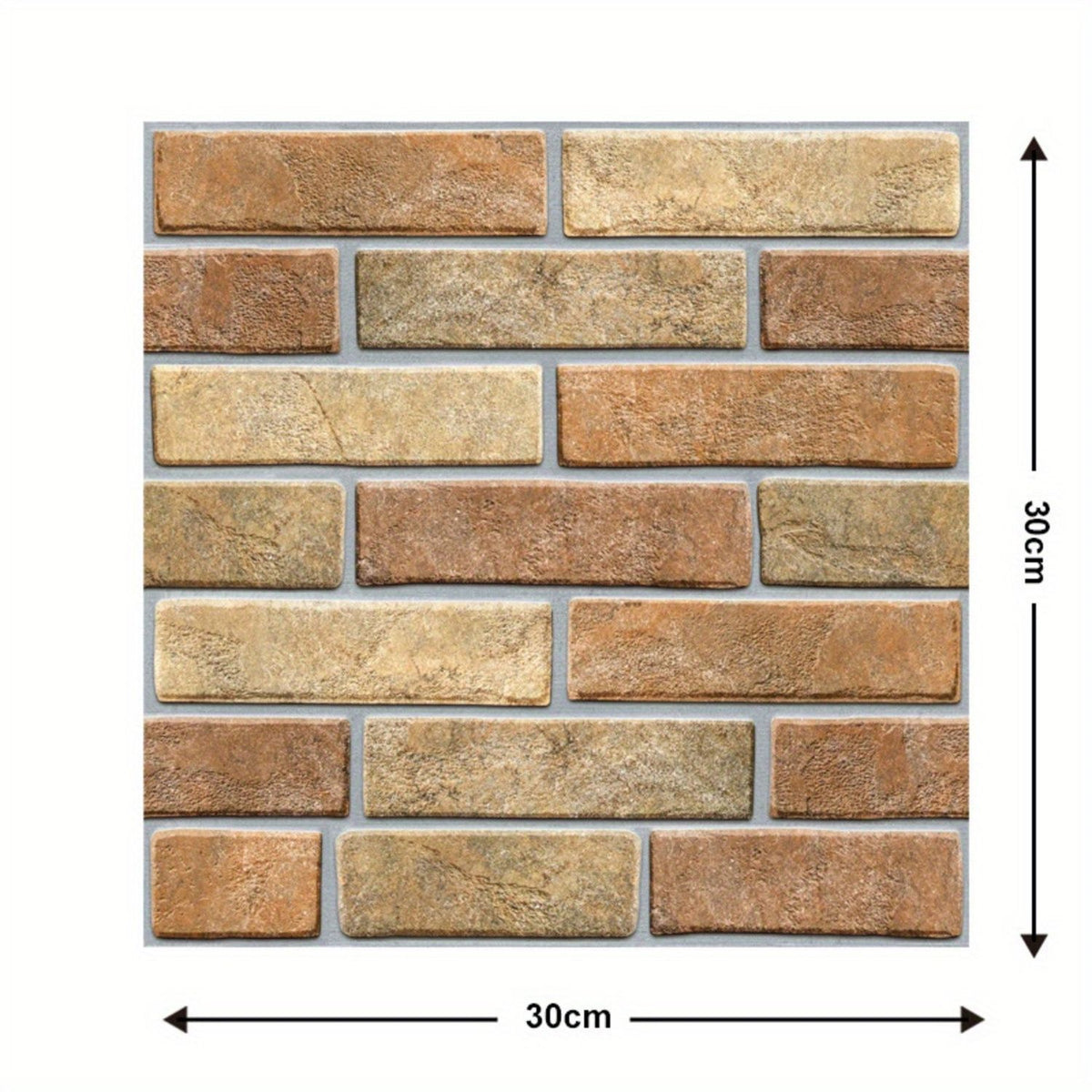 20 Pcs 3D Stereo Wall Stickers Self-adhesive Wallpaper Brick Pattern Creative 3D Peel And Stick Heatproof Vinyl