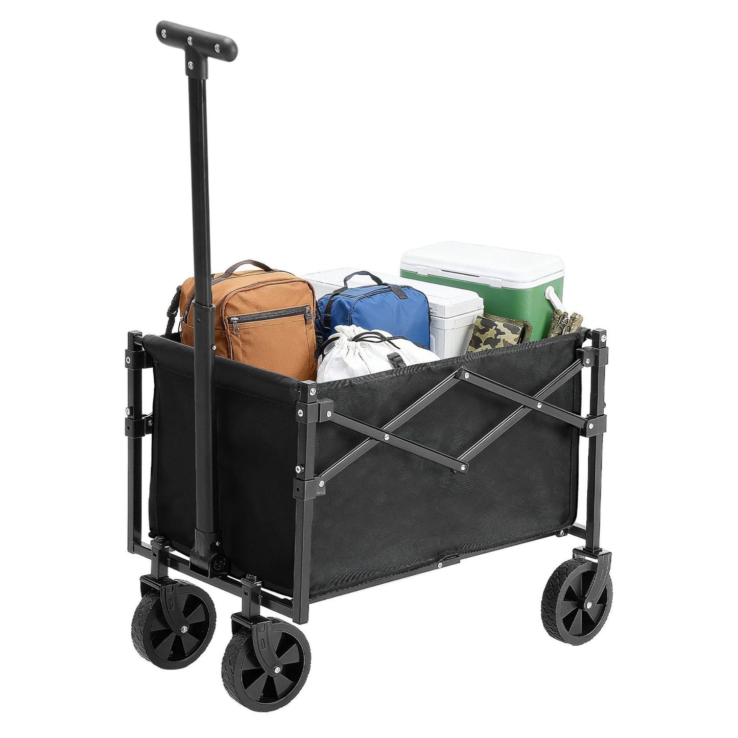 Heavy-Duty Foldable Utility Wagon – 220lb Capacity All-Terrain Cart