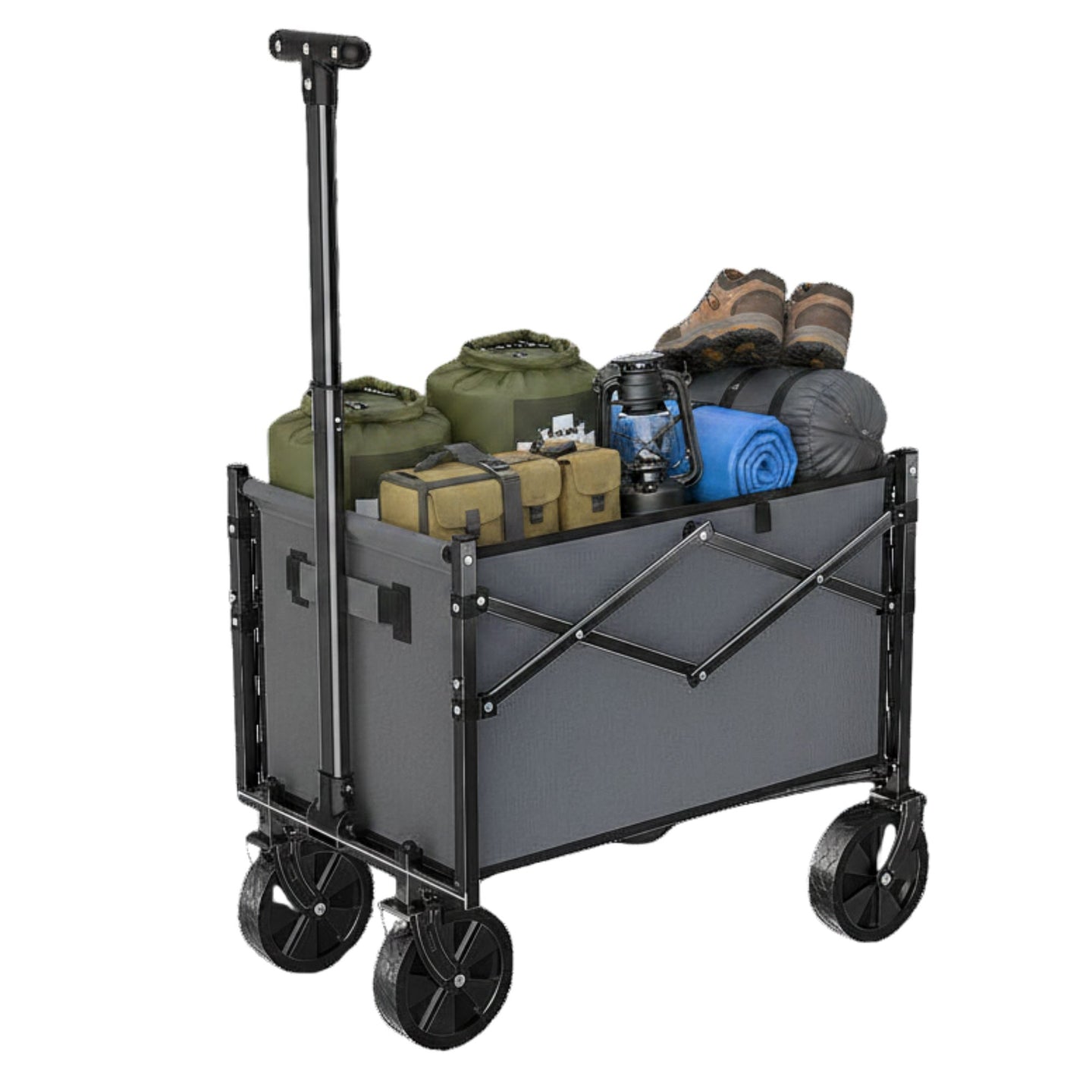 Heavy-Duty Foldable Utility Wagon – 220lb Capacity All-Terrain Cart