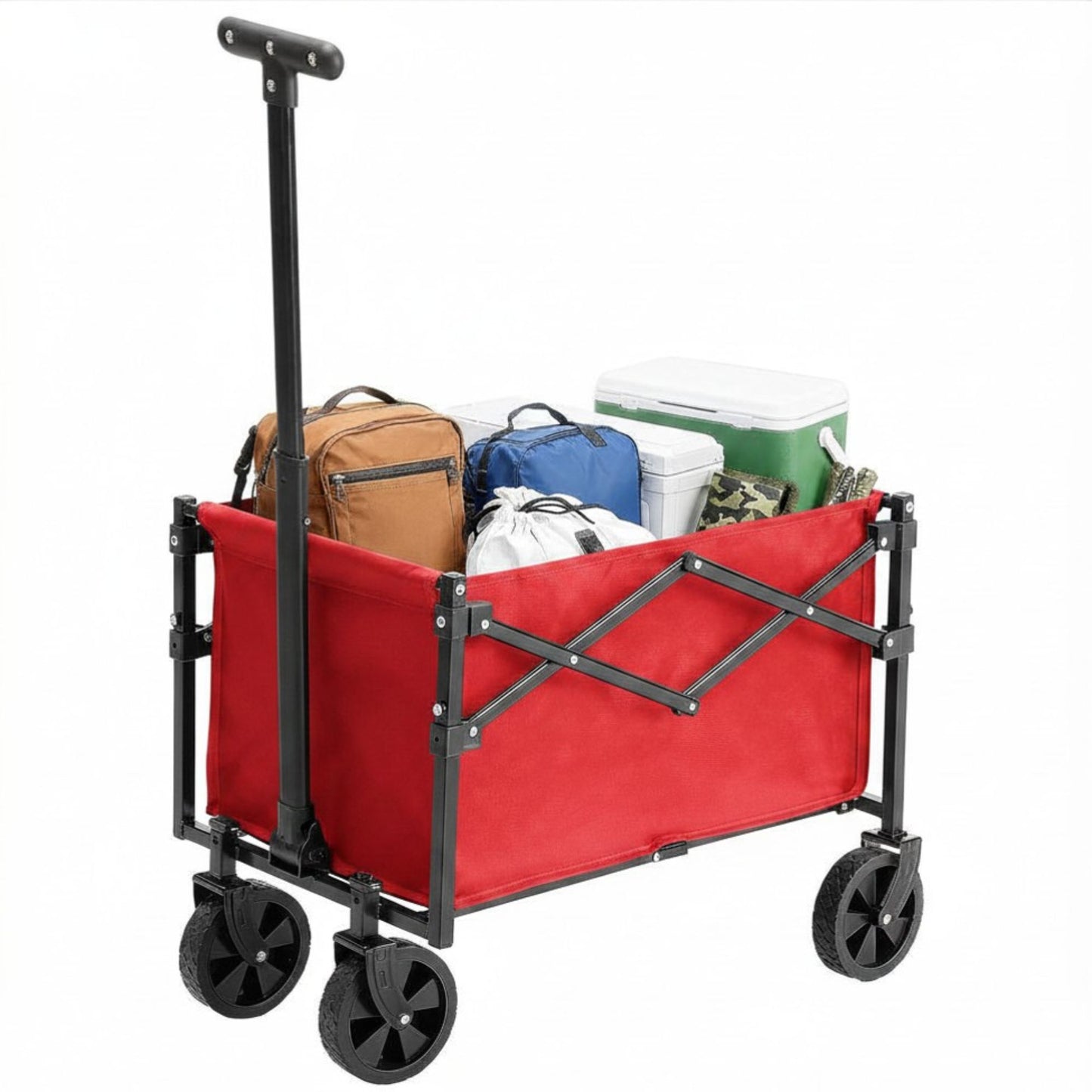 Heavy-Duty Foldable Utility Wagon – 220lb Capacity All-Terrain Cart