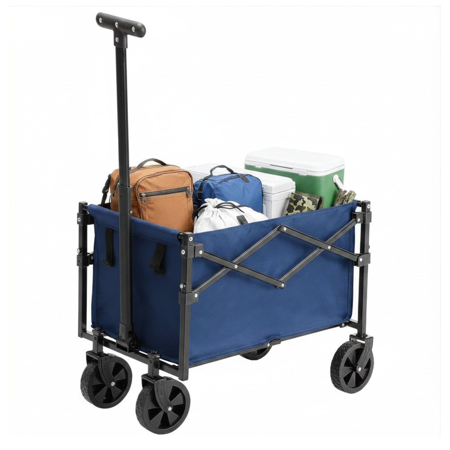 Heavy-Duty Foldable Utility Wagon – 220lb Capacity All-Terrain Cart