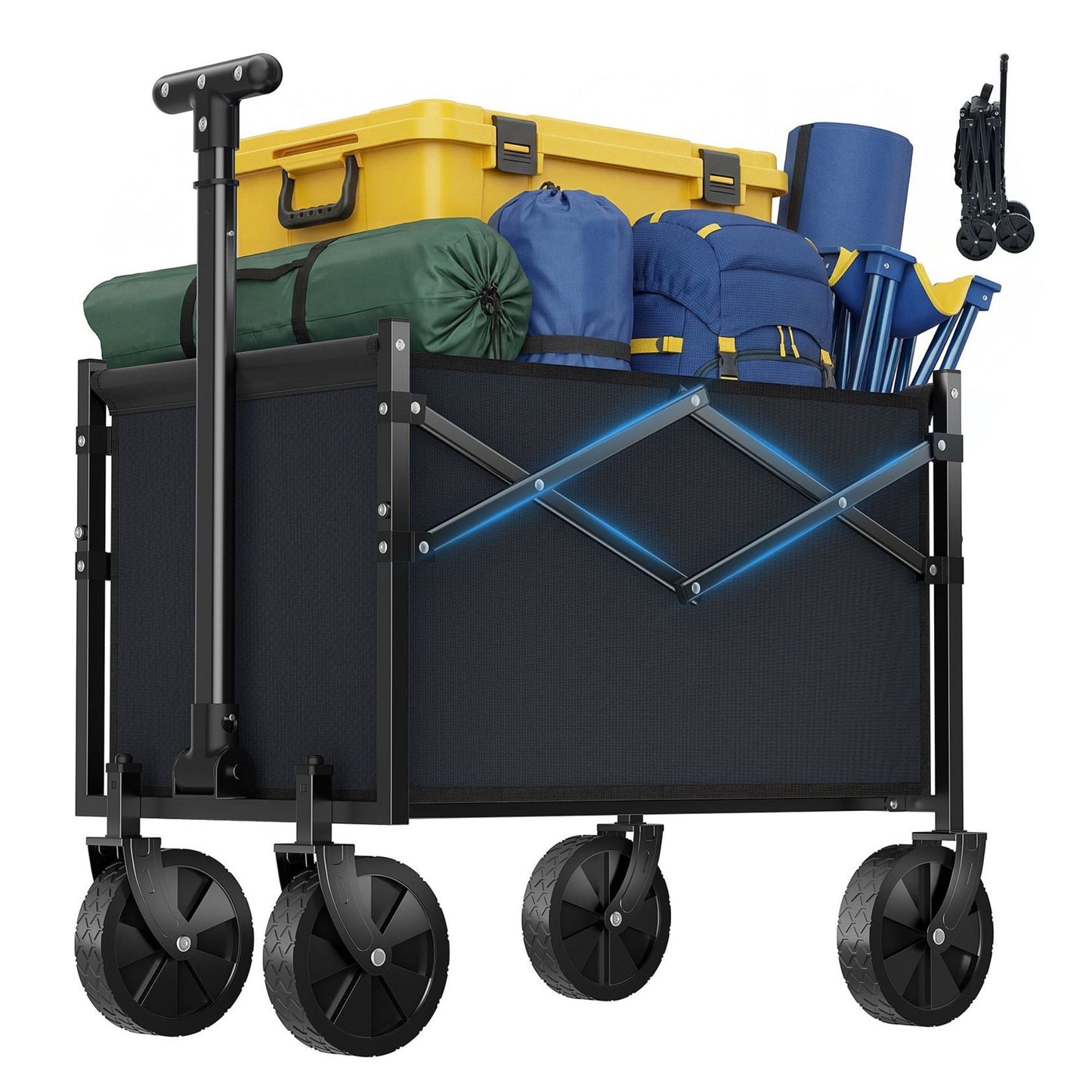 Heavy-Duty Foldable Utility Wagon – 220lb Capacity All-Terrain Cart
