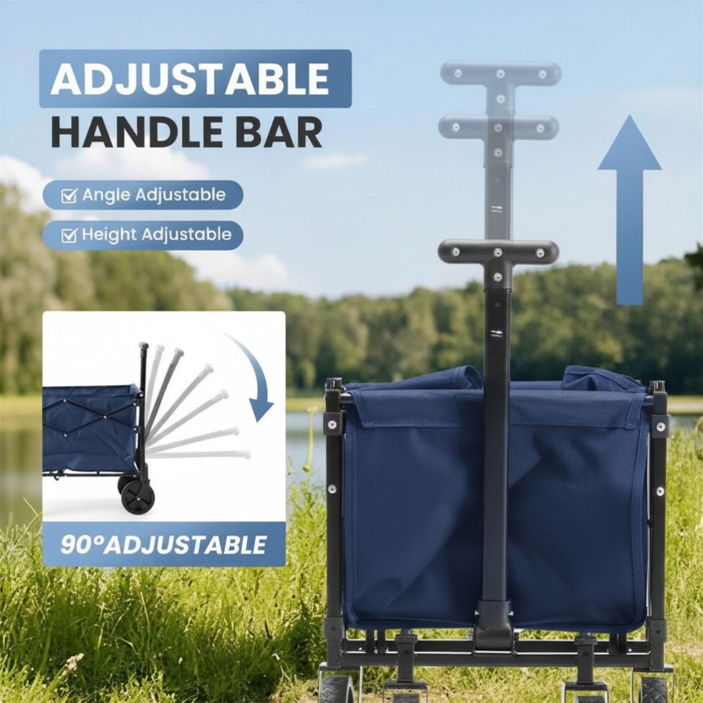 Heavy-Duty Foldable Utility Wagon – 220lb Capacity All-Terrain Cart