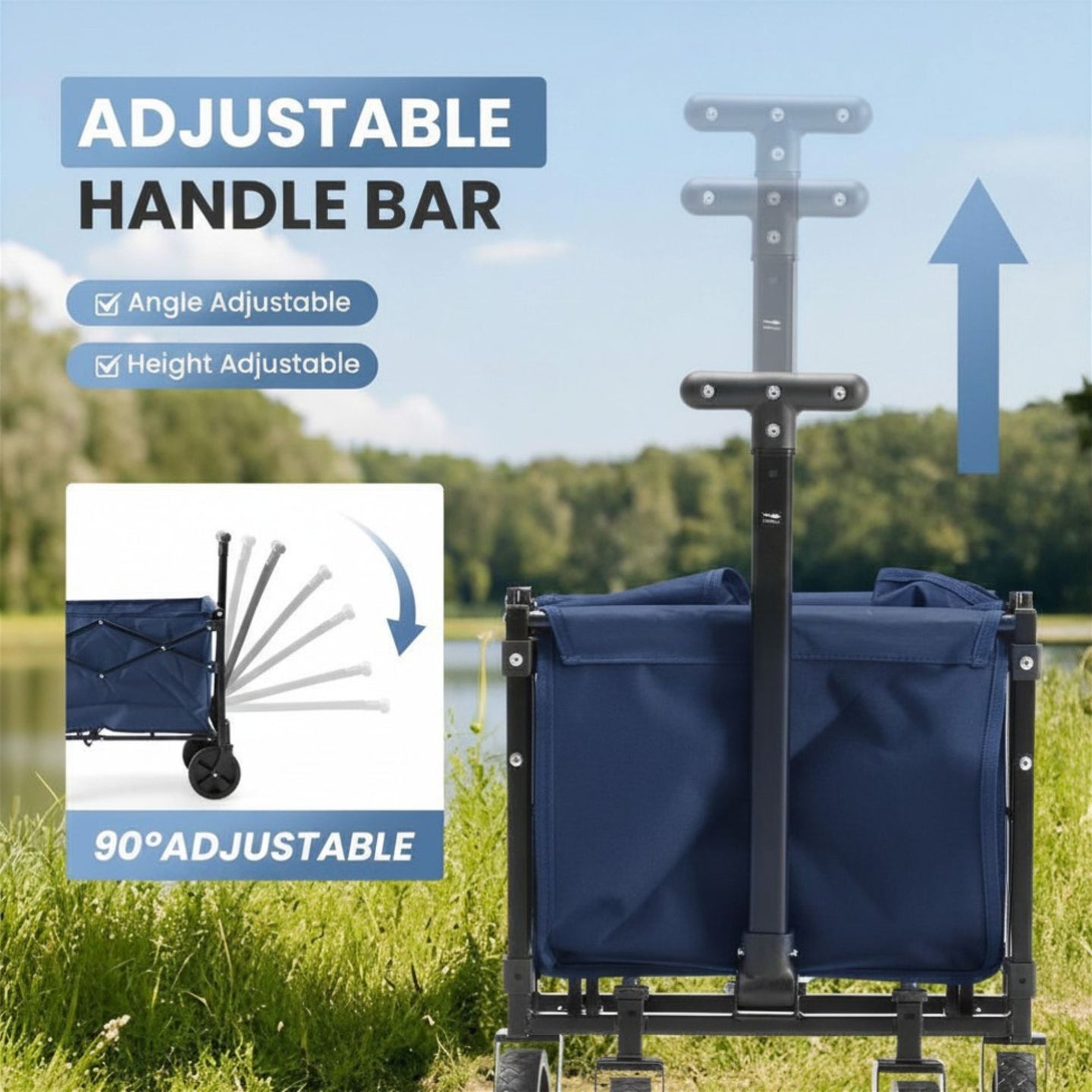 Heavy-Duty Foldable Utility Wagon – 220lb Capacity All-Terrain Cart