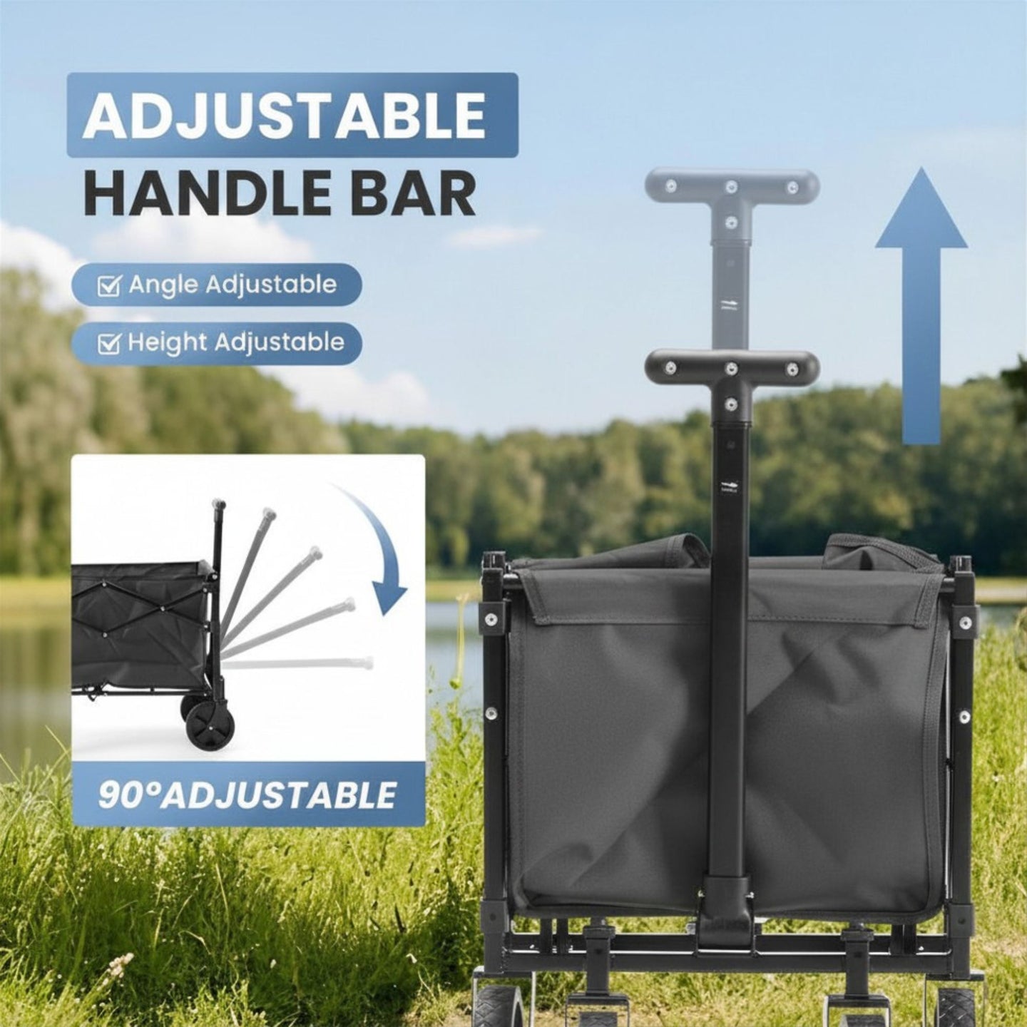 Heavy-Duty Foldable Utility Wagon – 220lb Capacity All-Terrain Cart