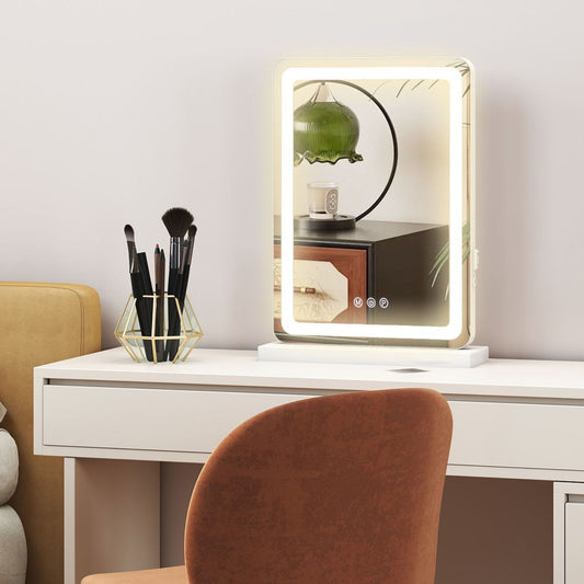 LED Vanity Mirror with Lights - Dimmable 3-Color Aluminum Bathroom Mirror
