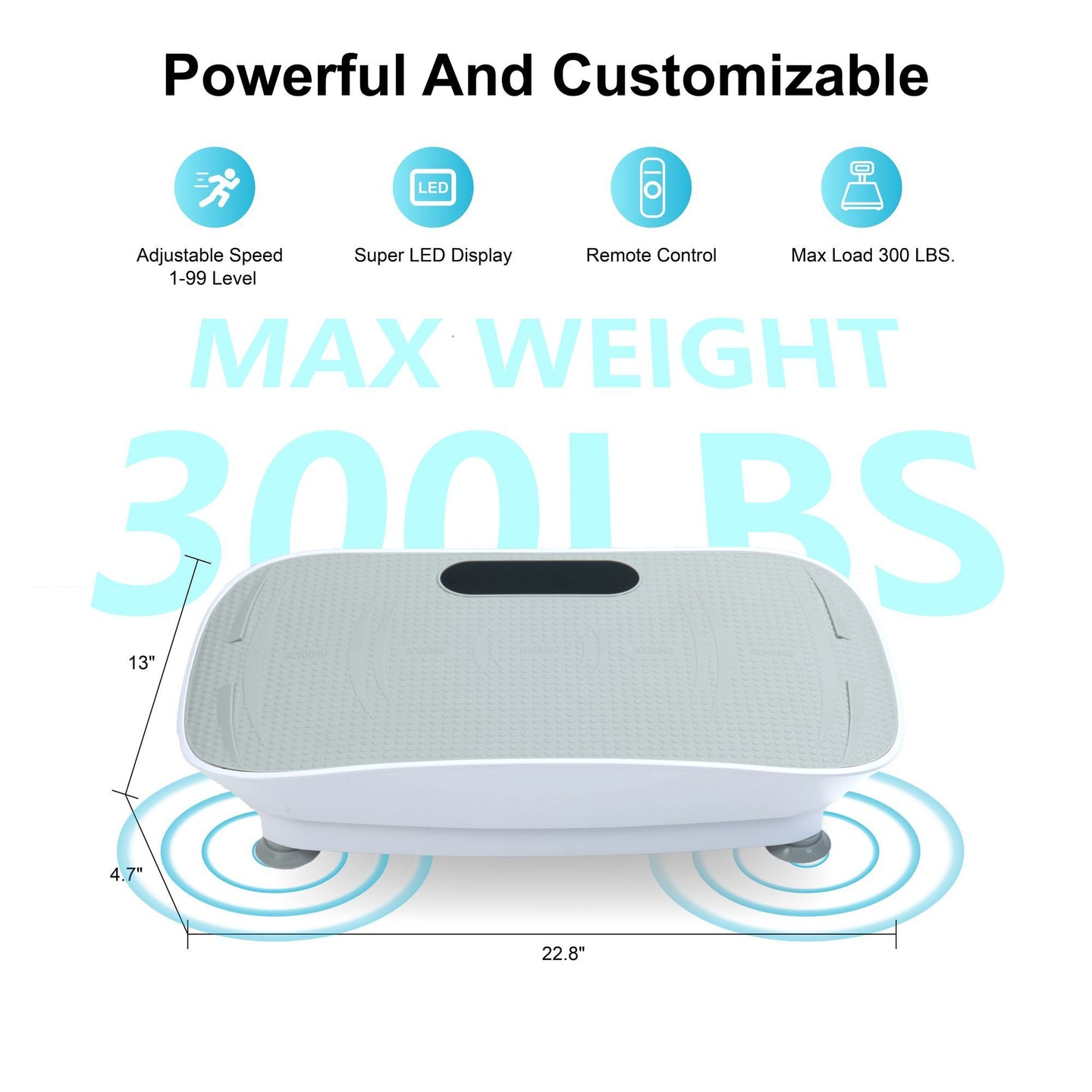 Crazy Fitness Vibration Platform: 10-Speed Smart Body Shaker & Fat Burner - Gray
