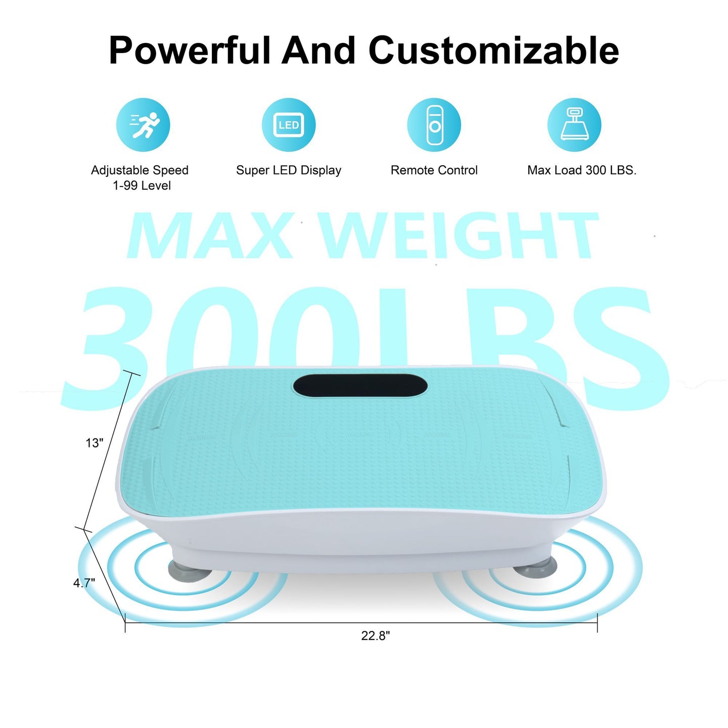 Crazy Fitness Vibration Platform: 10-Speed Smart Body Shaker & Fat Burner - Blue
