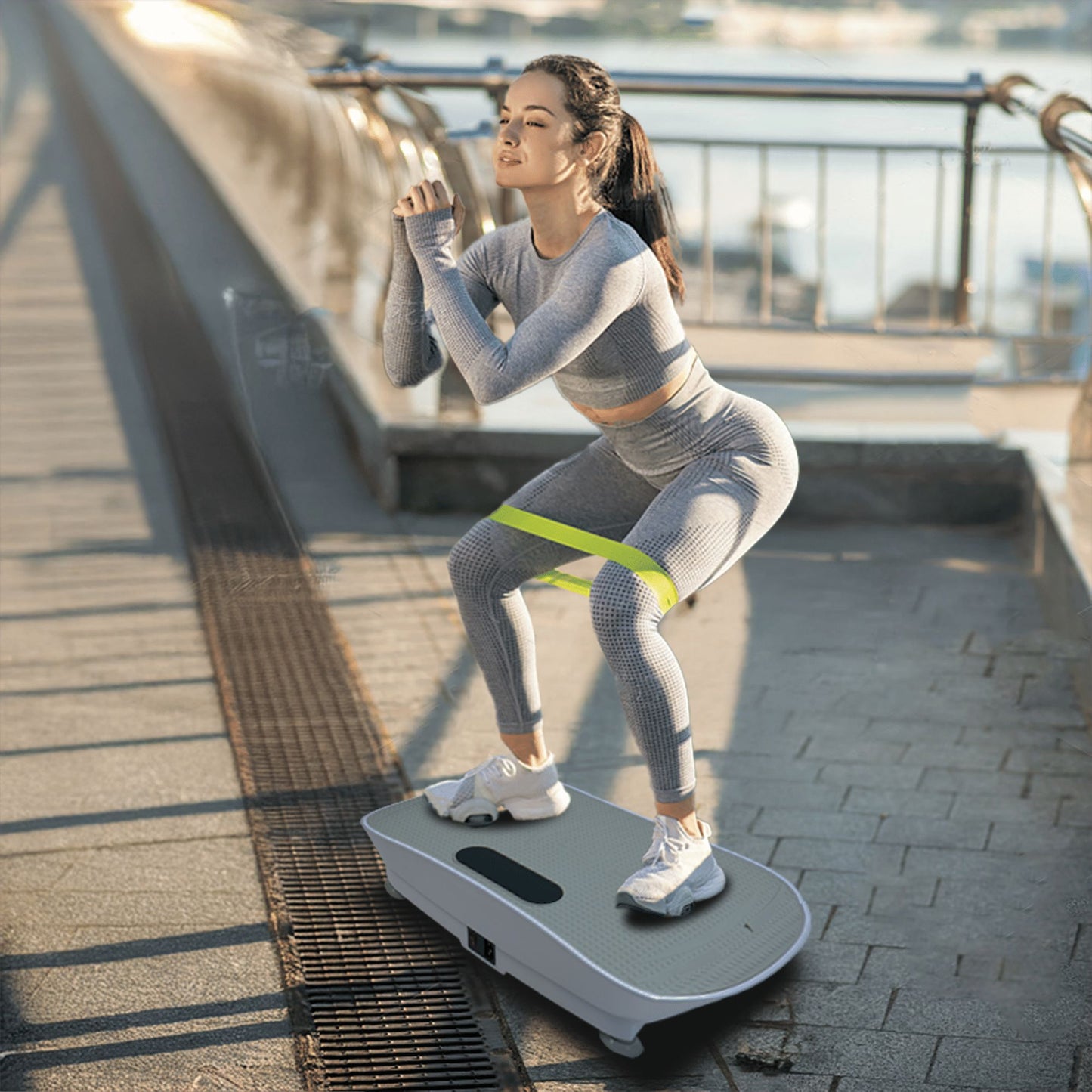 Crazy Fitness Vibration Platform: 10-Speed Smart Body Shaker & Fat Burner - Gray