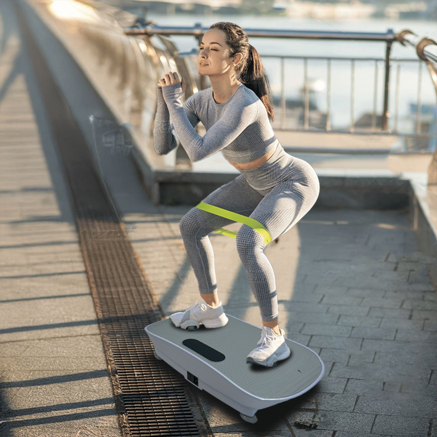 Crazy Fitness Vibration Platform: 10-Speed Smart Body Shaker & Fat Burner - Gray