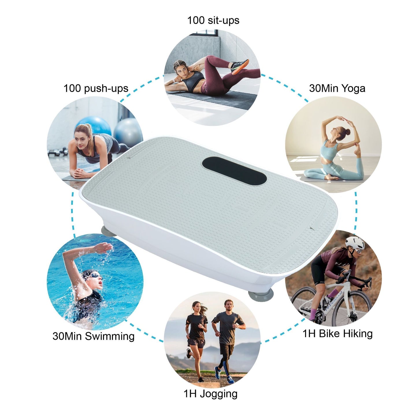 Crazy Fitness Vibration Platform: 10-Speed Smart Body Shaker & Fat Burner - Gray