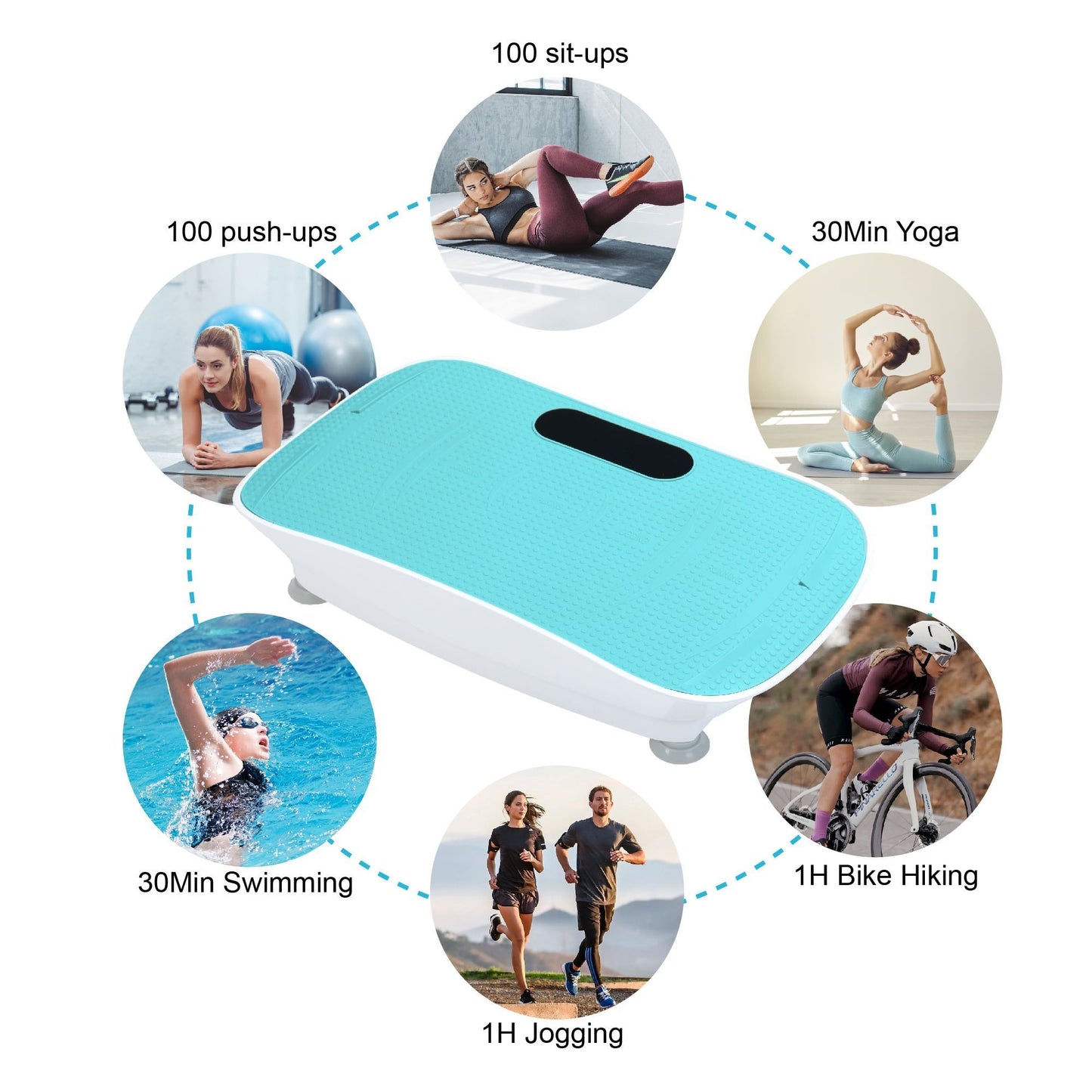 Crazy Fitness Vibration Platform: 10-Speed Smart Body Shaker & Fat Burner - Blue