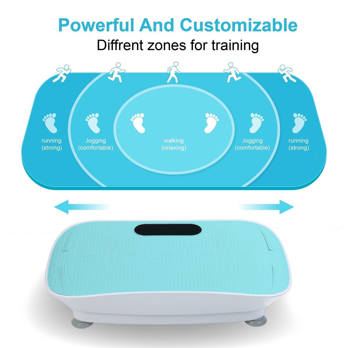 Crazy Fitness Vibration Platform: 10-Speed Smart Body Shaker & Fat Burner - Blue