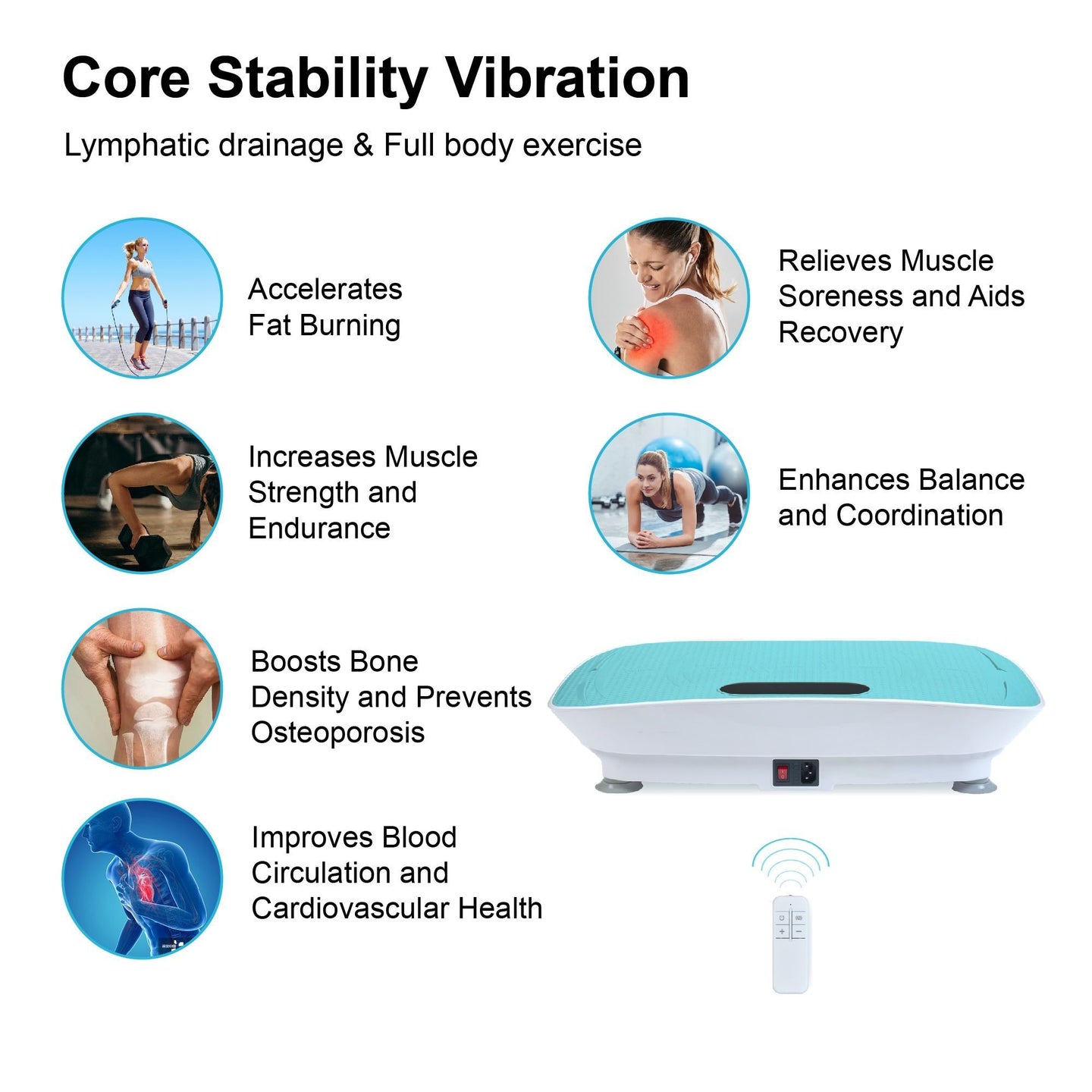 Crazy Fitness Vibration Platform: 10-Speed Smart Body Shaker & Fat Burner - Blue
