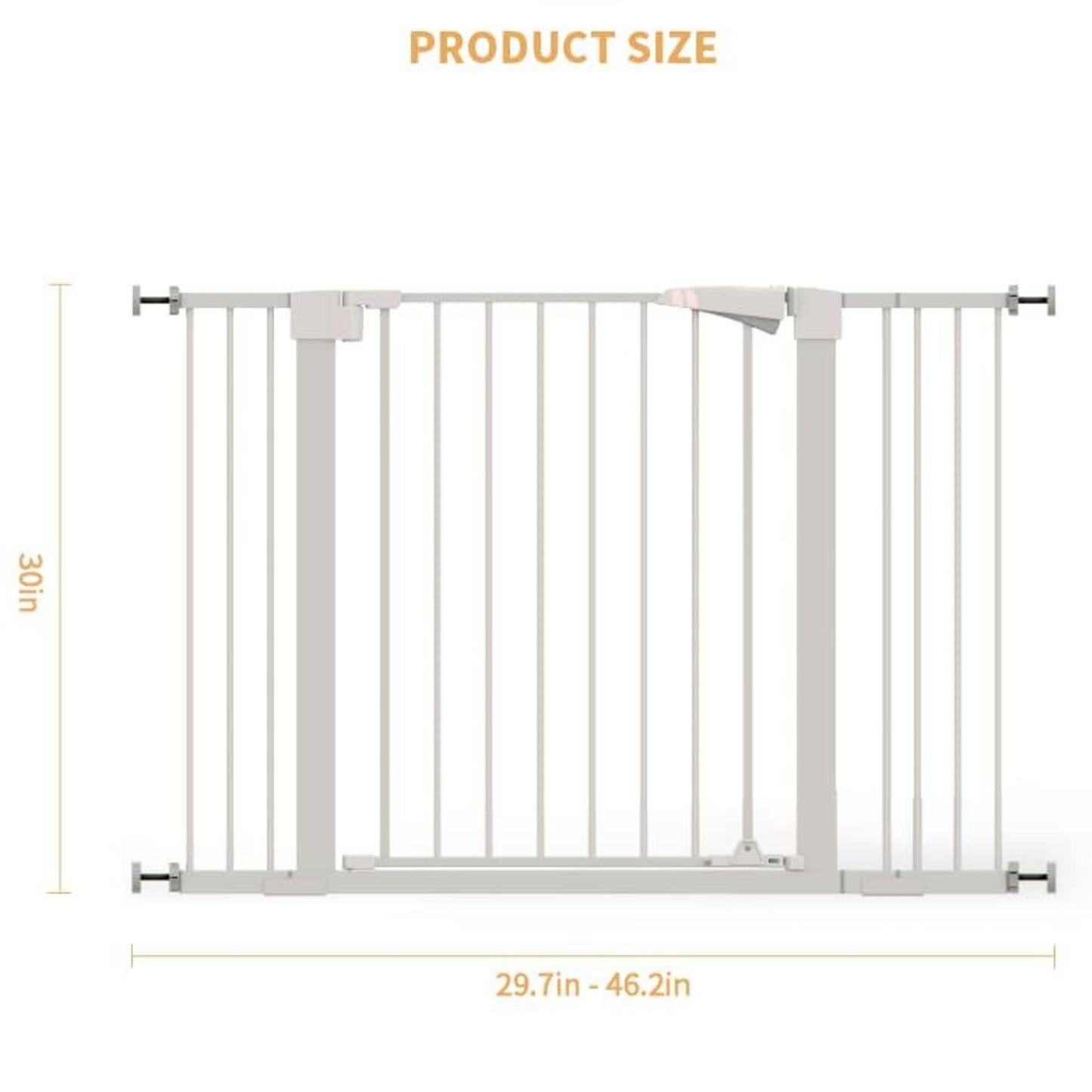 30" Extra Tall Baby Gate with Extensions (7/14/14cm) – No-Drill Pet & Child Safety Barrier