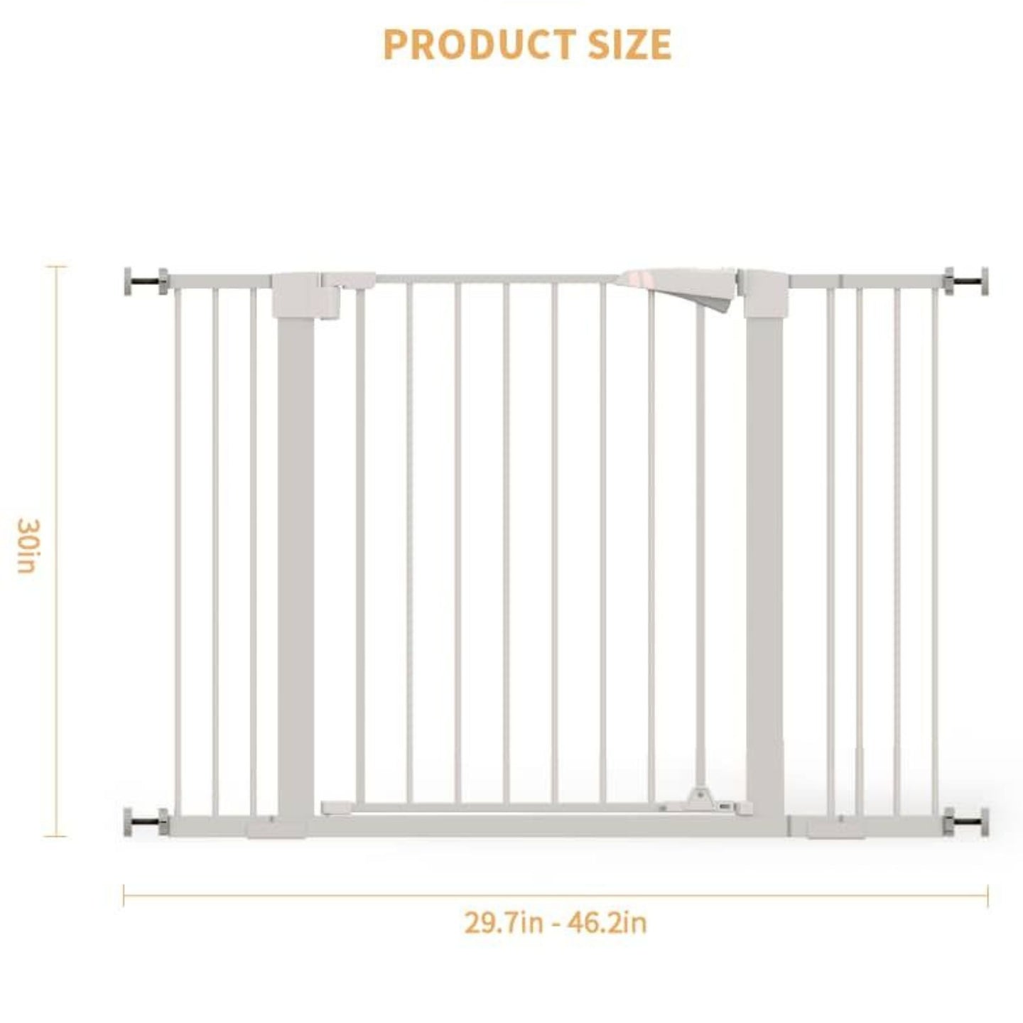 30" Extra Tall Baby Gate with Extensions (7/14/14cm) – No-Drill Pet & Child Safety Barrier