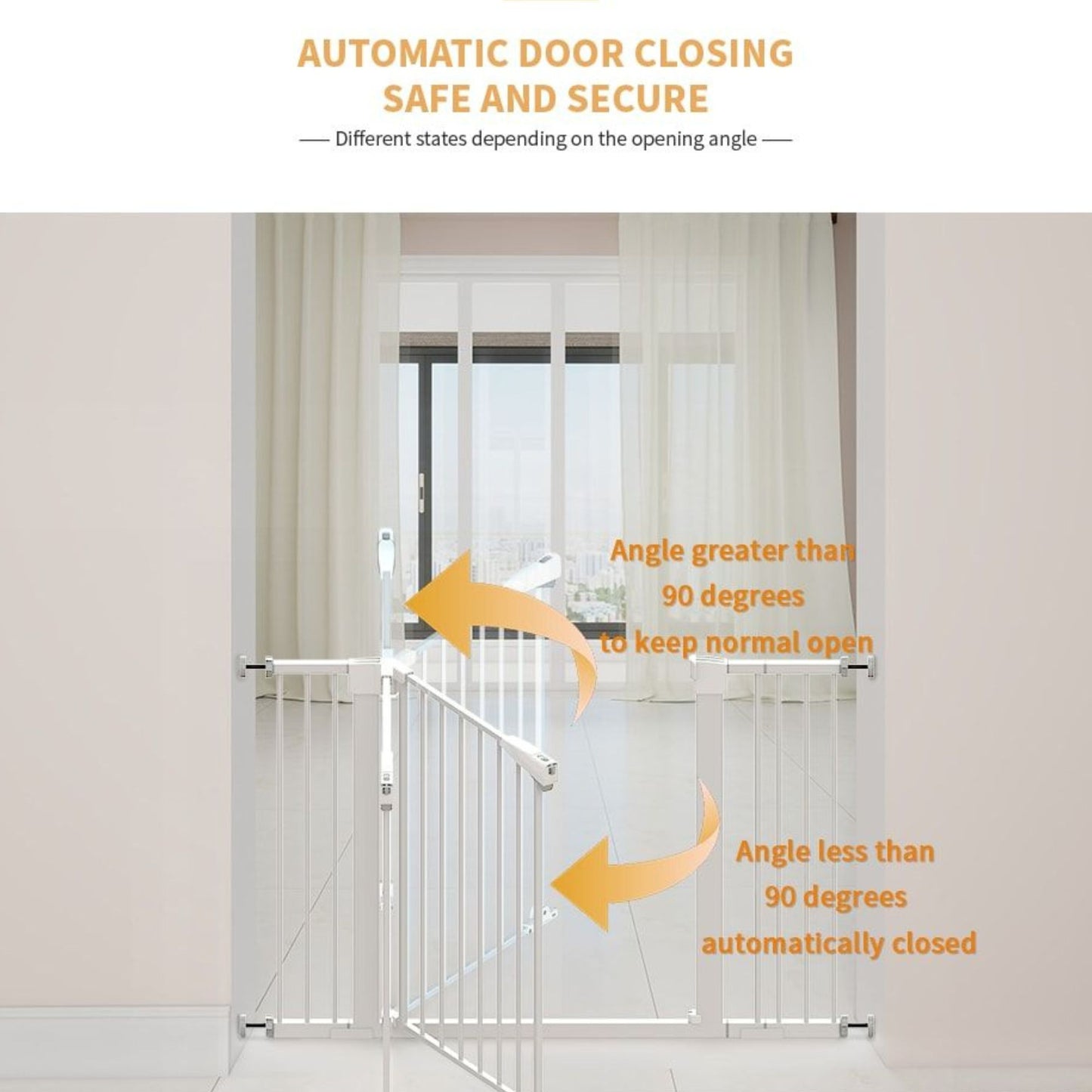 30" Extra Tall Baby Gate with Extensions (7/14/14cm) – No-Drill Pet & Child Safety Barrier