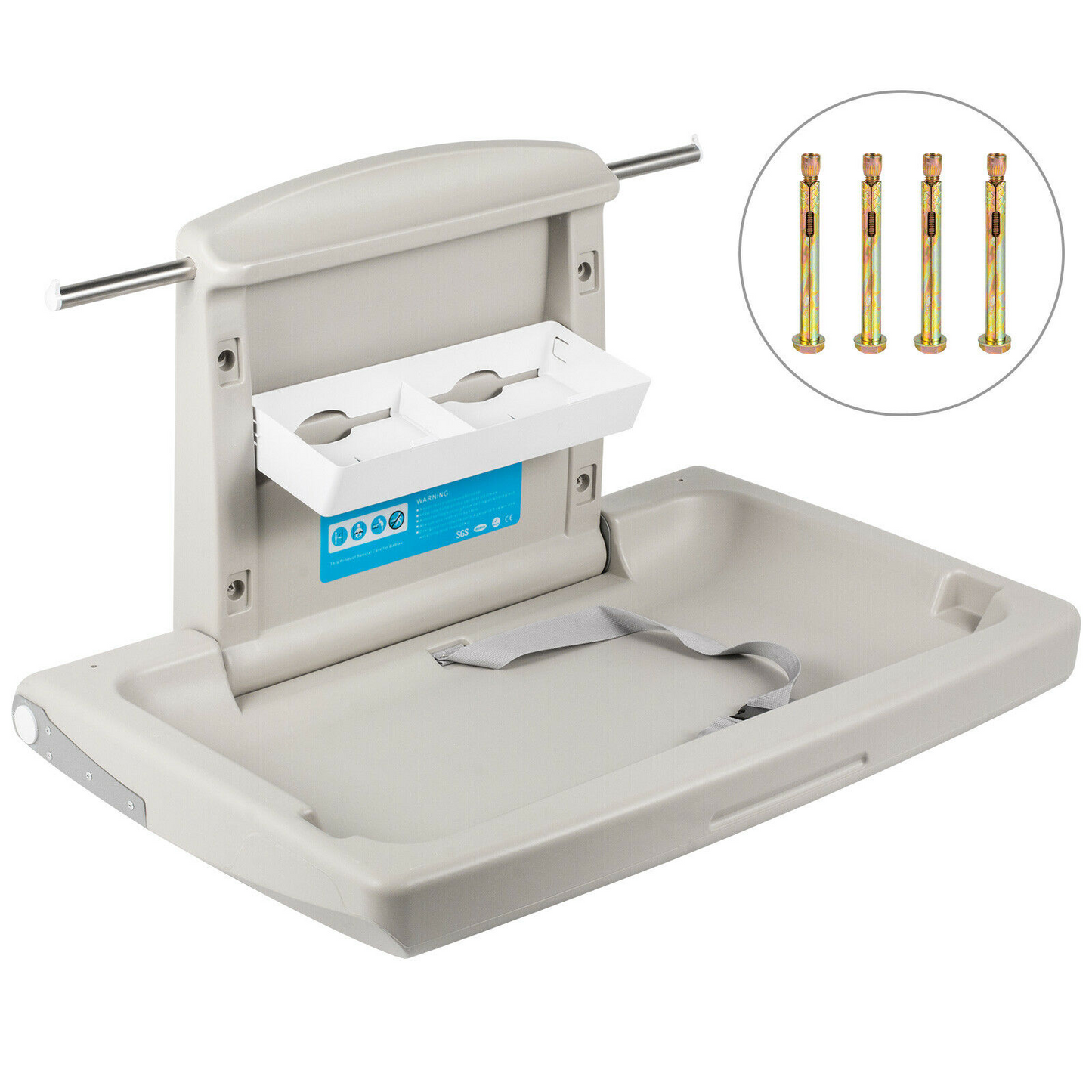 Baby Changing Station, Commercial-Grade Wall Mounted Diaper Changing Table Saves Space, Super Convenient