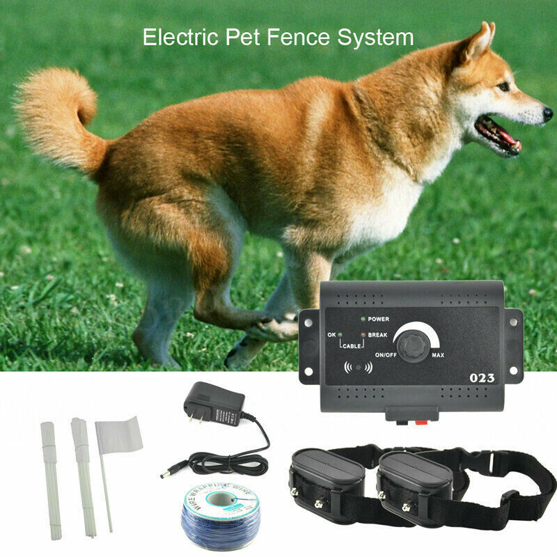 Wireless Underground Electric Dog Fence System, 300M range, 2 Collars, Waterproof