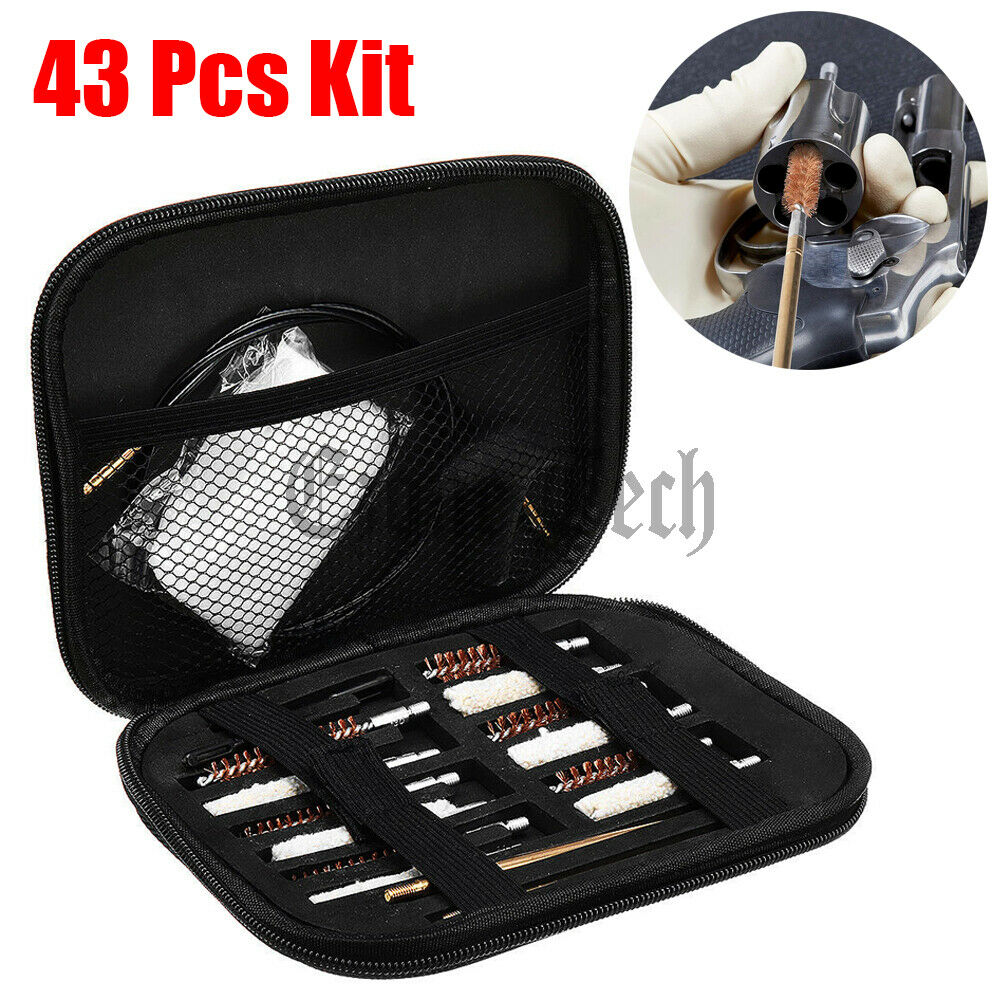 43Pcs Universal Gun Cleaning Kit Pro Rifle, Pistol, Shotgun Firearm Brush Cleaner Set