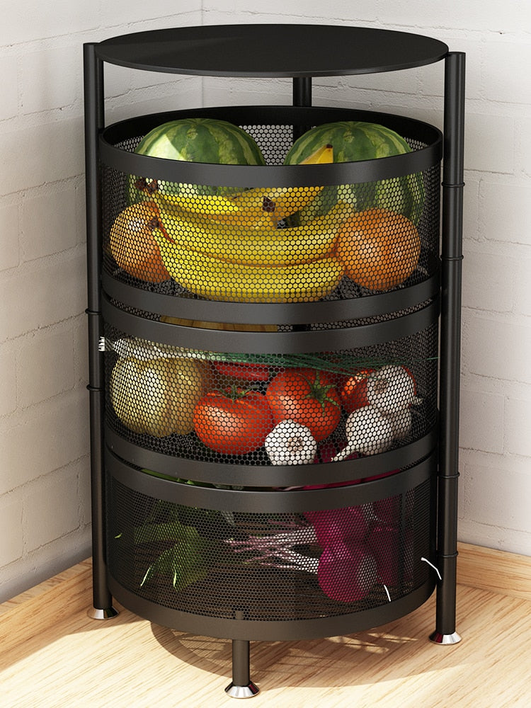 Multi-layer Round Rotatable Fruit Storage Basket / Shelf