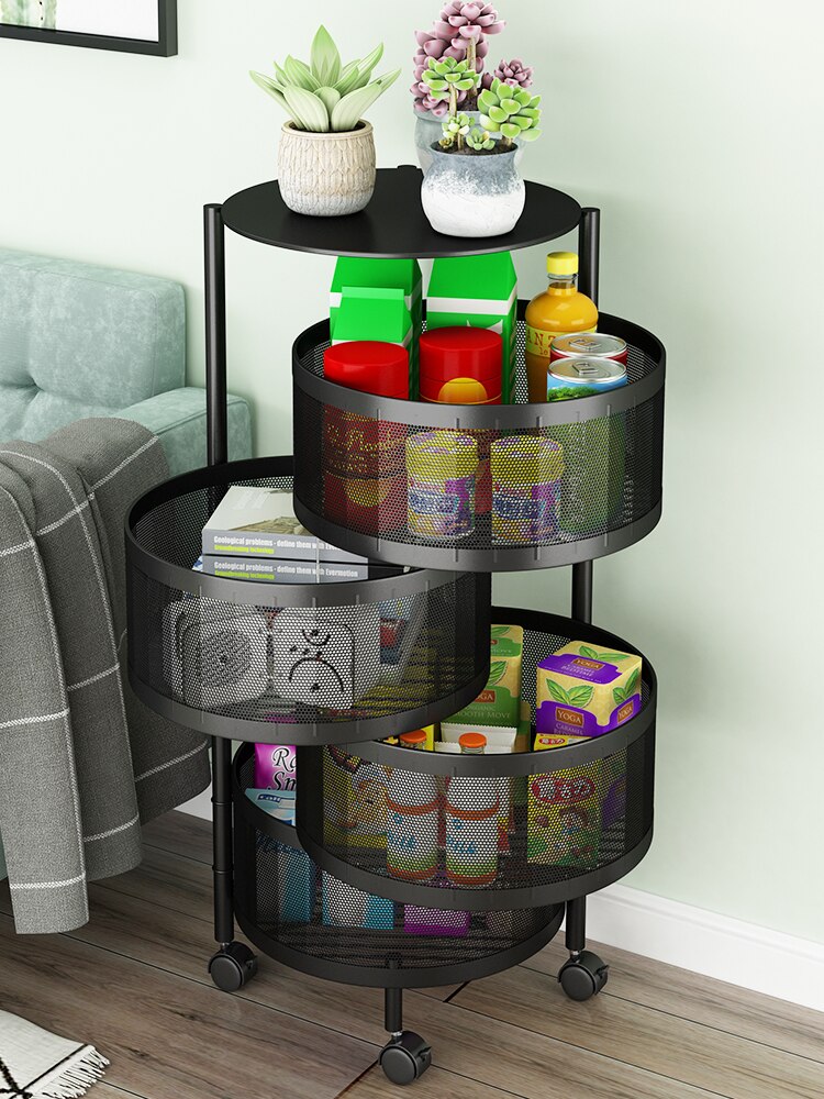 Multi-layer Round Rotatable Fruit Storage Basket / Shelf