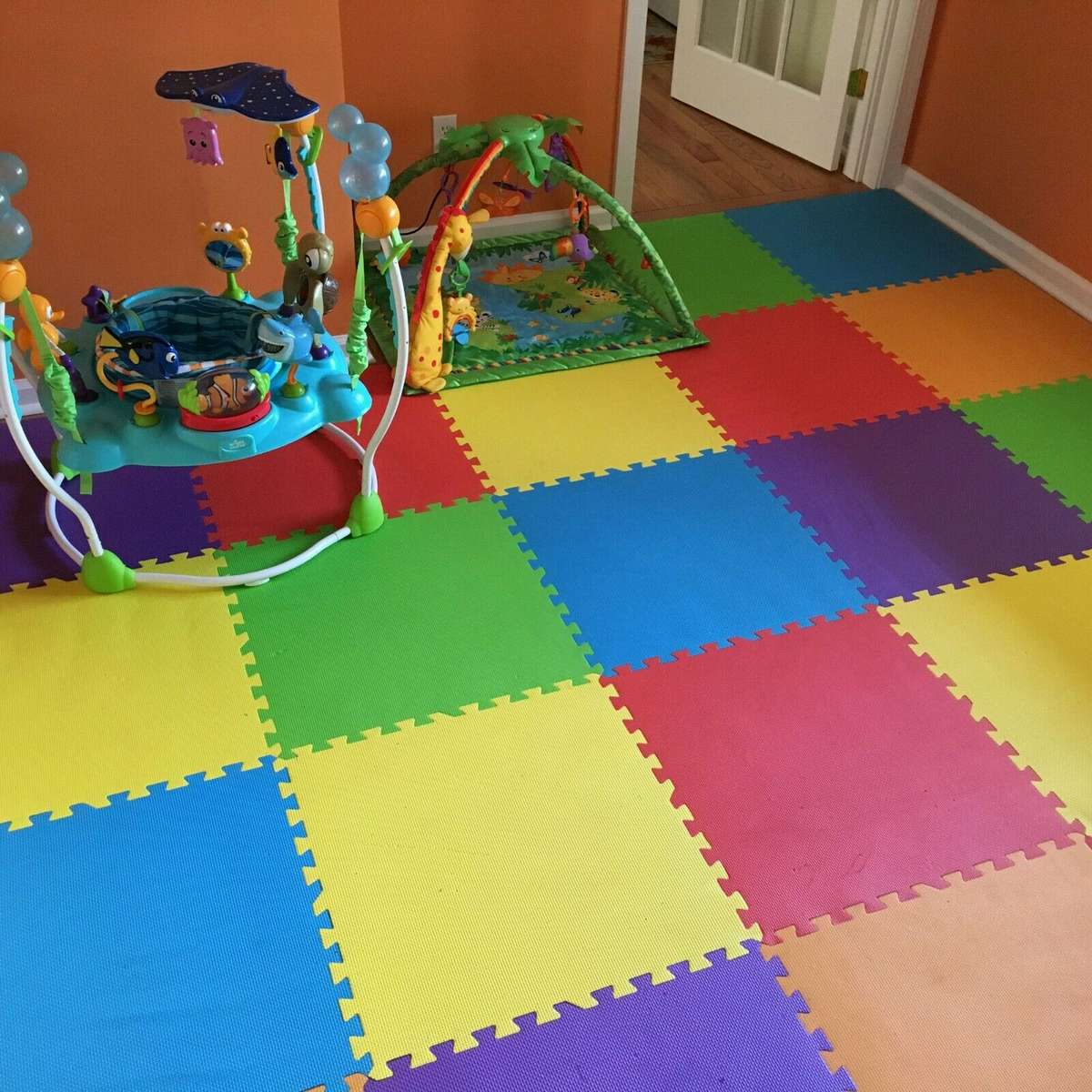 24 Sqft Rainbow Baby Play Mat, Soft, Durable Foam, Six Bright Colors, Makes Baby's Room Awesome