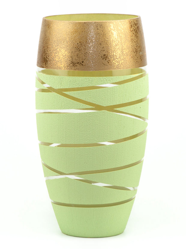 Hand Painted 12 Inch Glass Vase for Flowers