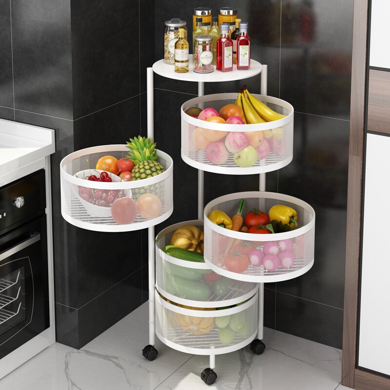 Multi-layer Round Rotatable Fruit Storage Basket / Shelf