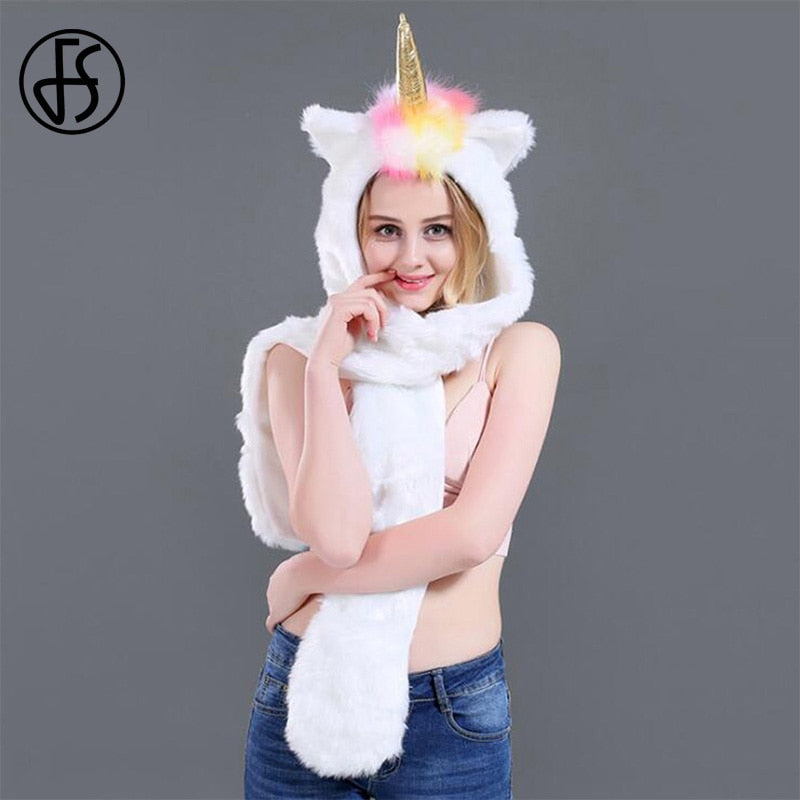 LED Unicorn Fur Hat