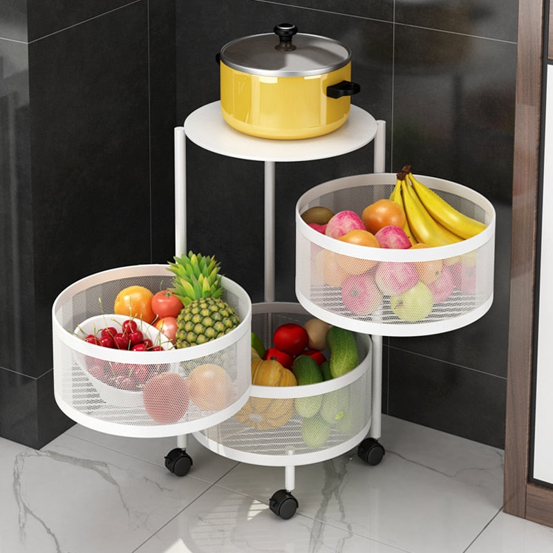 Multi-layer Round Rotatable Fruit Storage Basket / Shelf