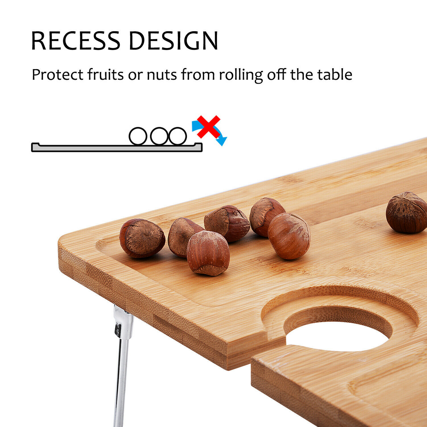 Portable Folding Picnic Tray, Wine Tray Let's You Enjoy Your Favorite Wine and Food Anywhere