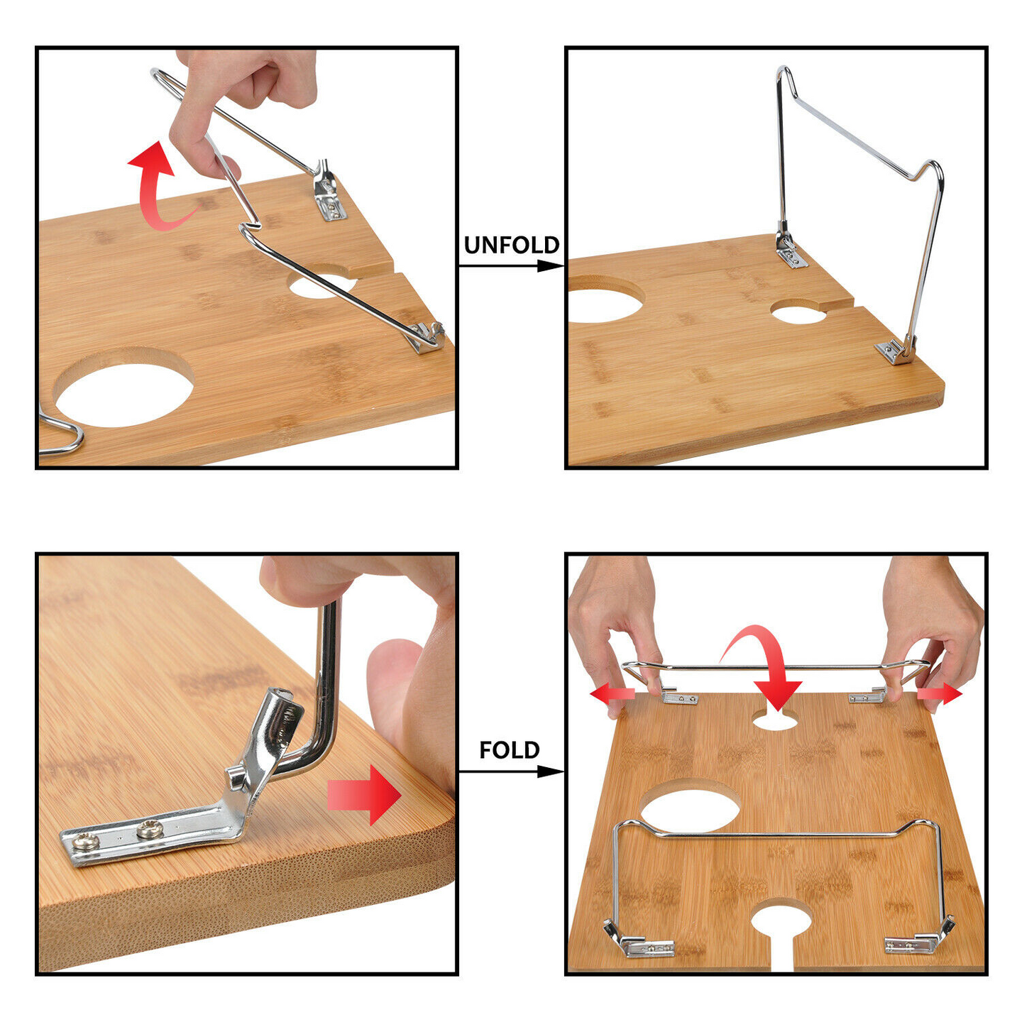 Portable Folding Picnic Tray, Wine Tray Let's You Enjoy Your Favorite Wine and Food Anywhere