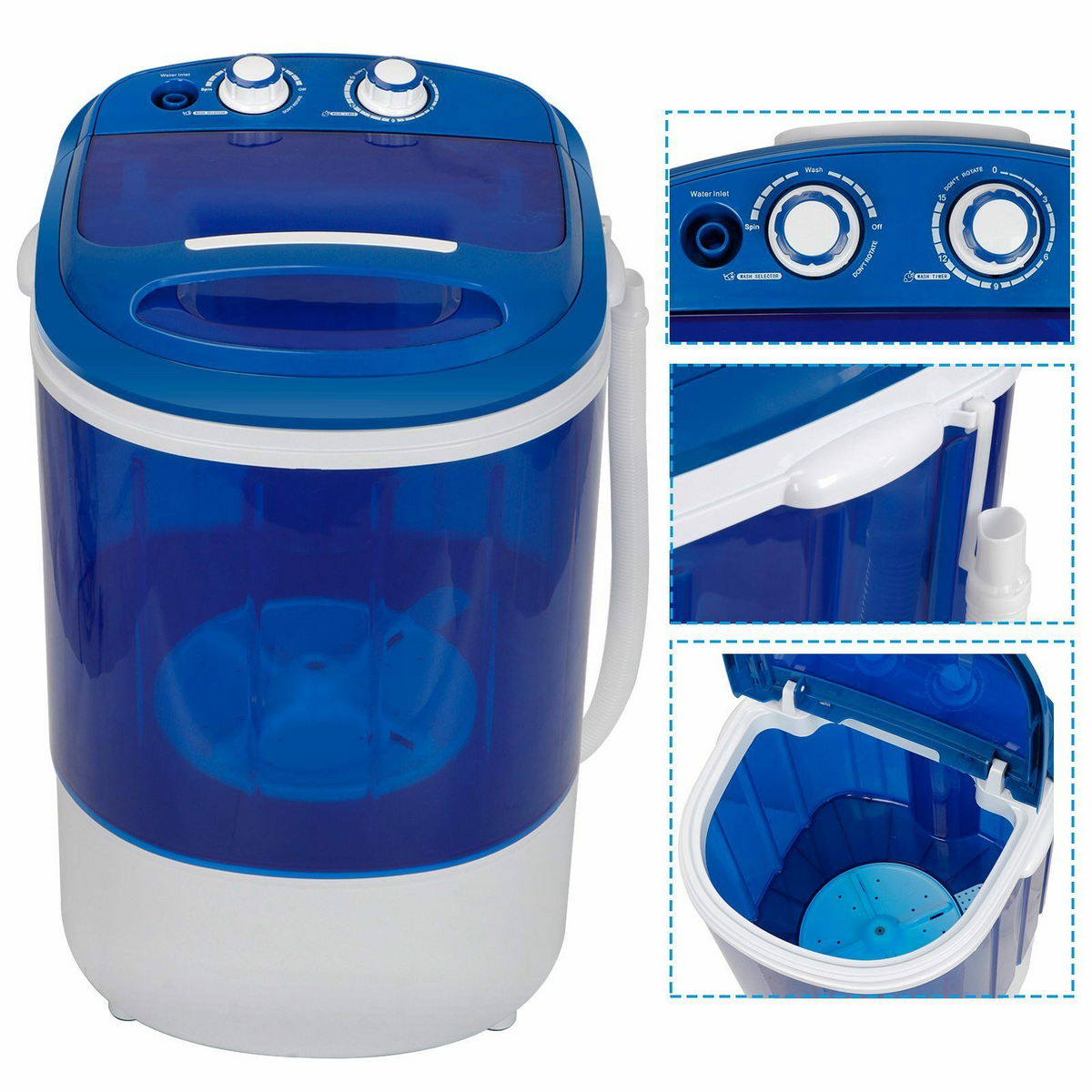 9lbs. Mini Portable Washing Machine, Single Tub Washer Saves Space, Conserves Water