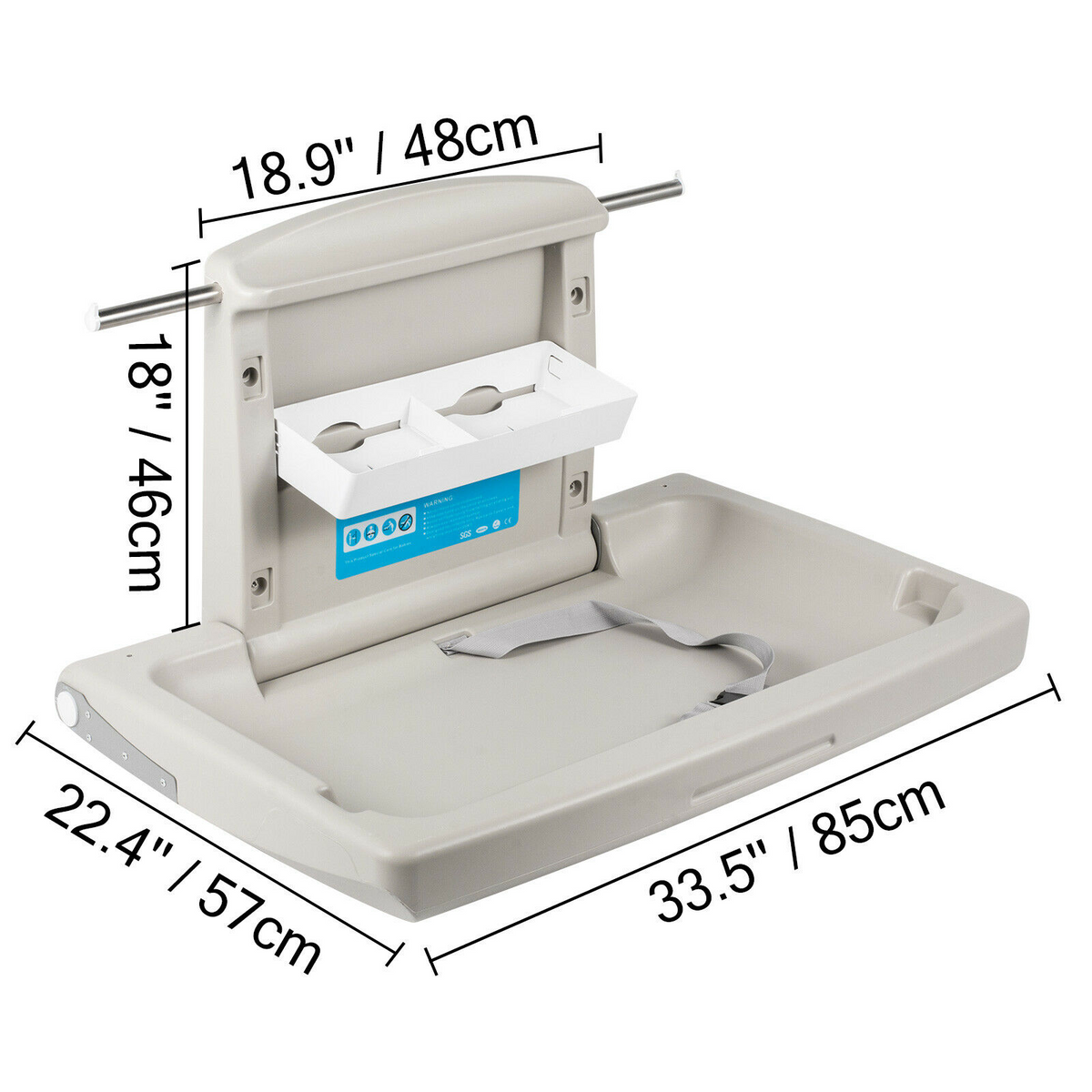 Baby Changing Station, Commercial-Grade Wall Mounted Diaper Changing Table Saves Space, Super Convenient