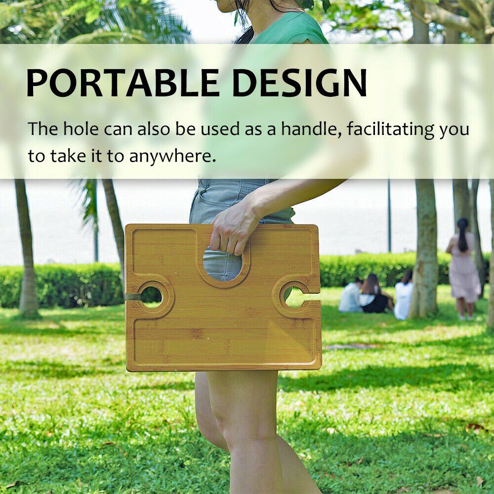 Portable Folding Picnic Tray, Wine Tray Let's You Enjoy Your Favorite Wine and Food Anywhere
