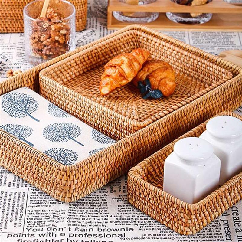 Rattan Wicker Woven Storage Fruit Basket