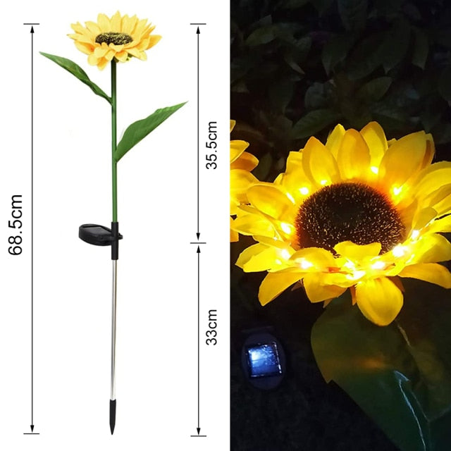 Solar Powered Sunflower LED Light