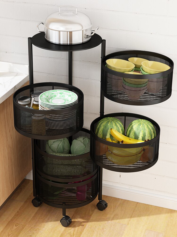 Multi-layer Round Rotatable Fruit Storage Basket / Shelf