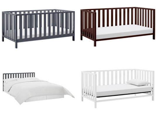 Convertible Baby Crib - Full Size, Toddler Bad and Day Bed, Solid Wood in Multiple Colors