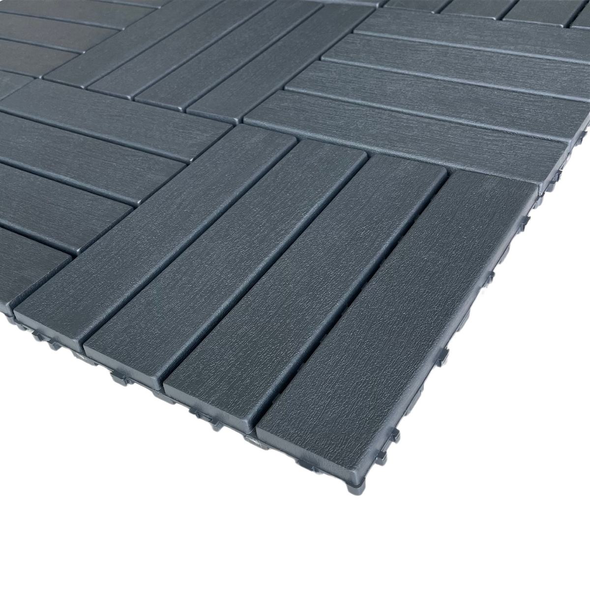 Plastic Interlocking Deck Tiles,44 Pack Patio Deck Tiles,12"x12" Square Waterproof Outdoor Flooring All Weather Use, Patio Floor Decking Tiles for Porch Poolside Balcony Backyard (Dark Grey 44 pack)